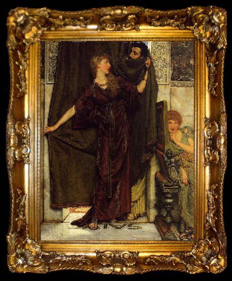 framed  Sir Lawrence Alma-Tadema,OM.RA,RWS Not at Home Sir Lawrence Alma-Tadema - 1879 Walters Art Museum, ta009-2